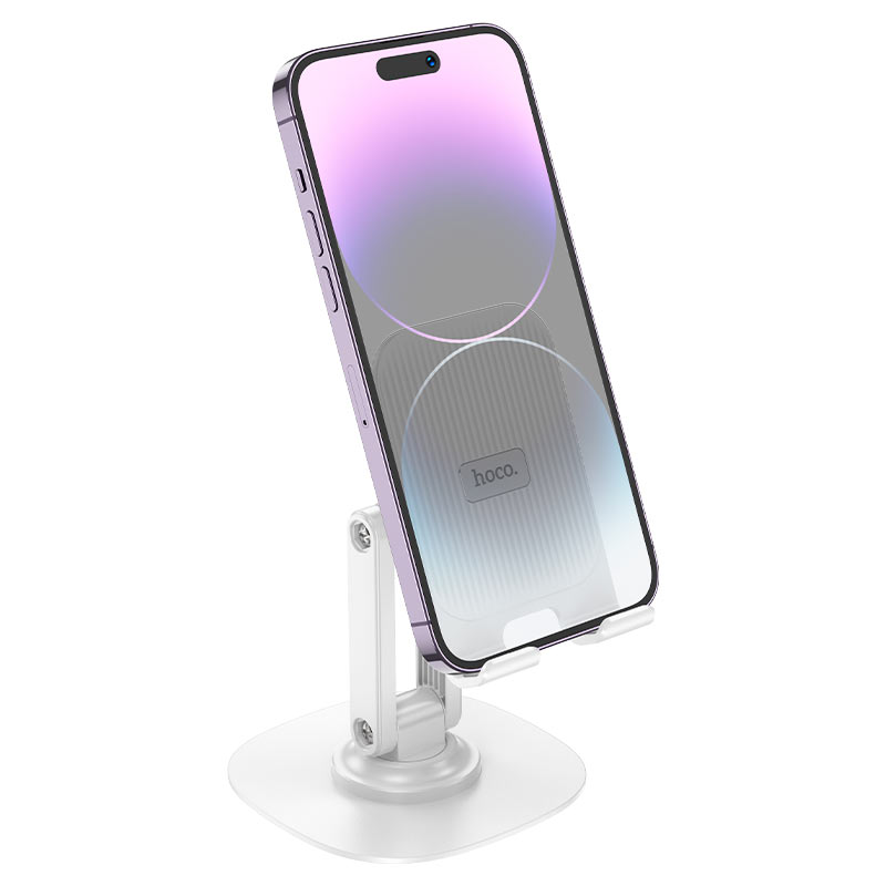 HOCO HD6 Winner Tabletop Holder – 360° Rotating Desktop Phone Stand - Saif Al Najmi KwPhone HolderHocoSaif Al Najmi KwWhiteHOCO HD6 Winner Tabletop Holder – 360° Rotating Desktop Phone Stand